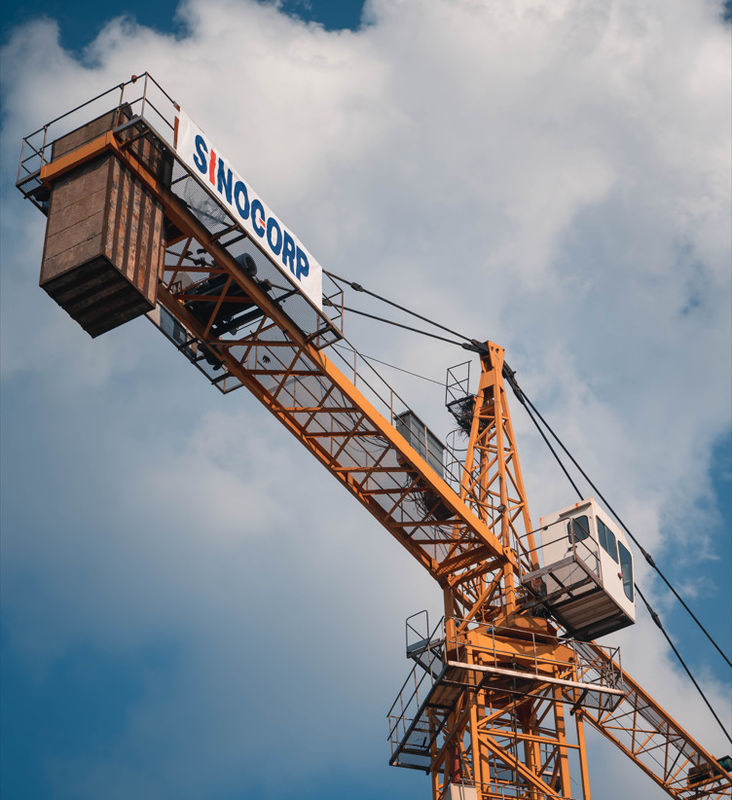 Sinocorp TZ5610-6 Hatkit 56 metros Boom 60M altura Commercial Hammerhead Tower Crane com CE